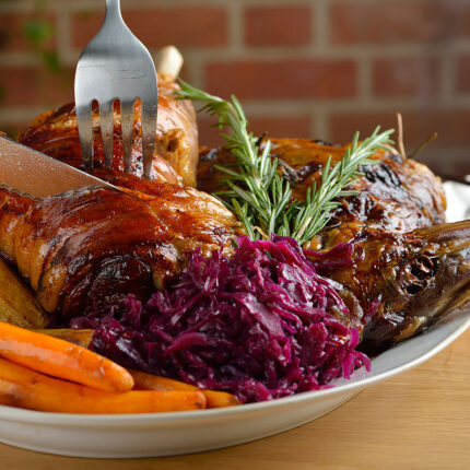 Perfectly roasted beef with Yorkshire pudding for Sunday lunch at Ferrari's Bexley.